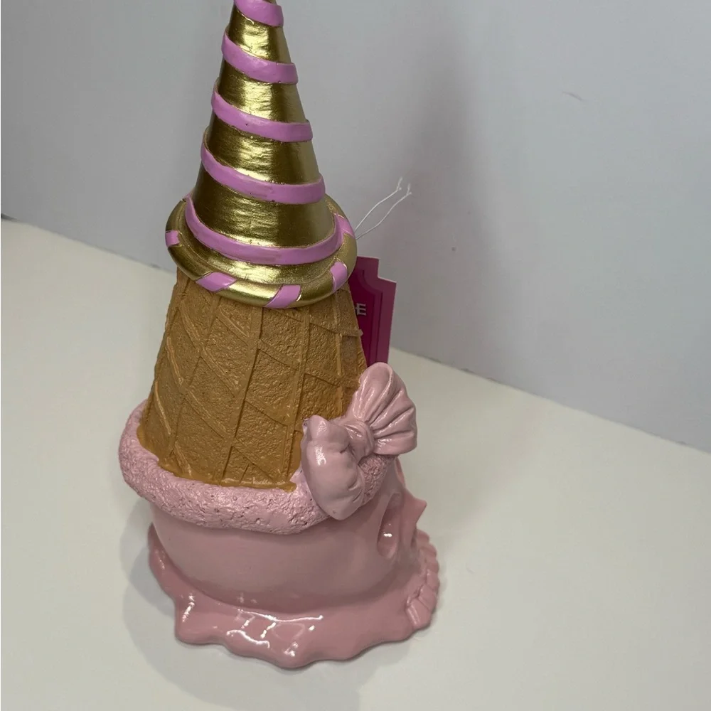 HERE LIES SUMMER Pink Skull & Bow Ice Cream Cone Halloween Summerween Decor NWT - Picture 6 of 15